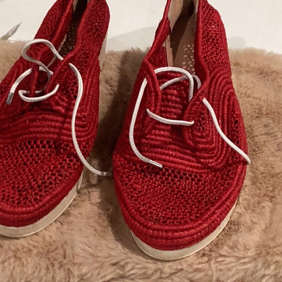 Robert Clergerie Red Woven Sneakers